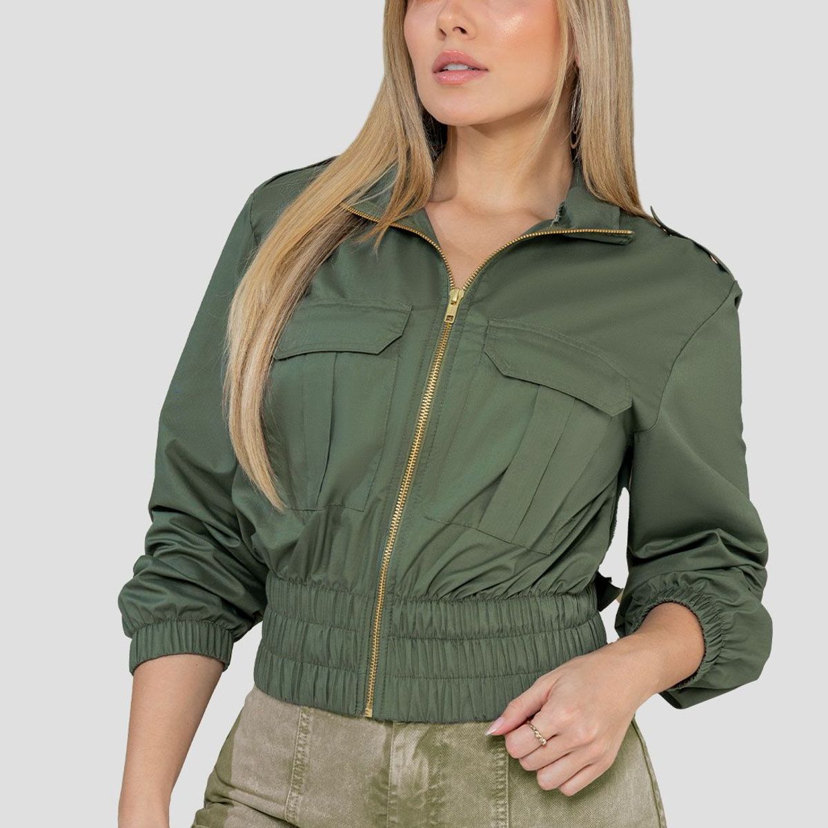 MARKETING PERSONAL - Chaqueta Mujer Verde Militar Mp 101024