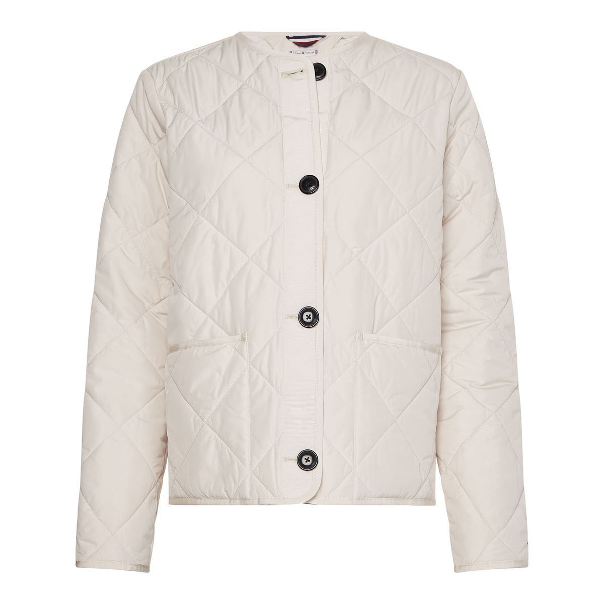 TOMMY HILFIGER - Chaqueta Acolchada Corta Sin Cuello Mujer Blanco Tommy Hilfiger