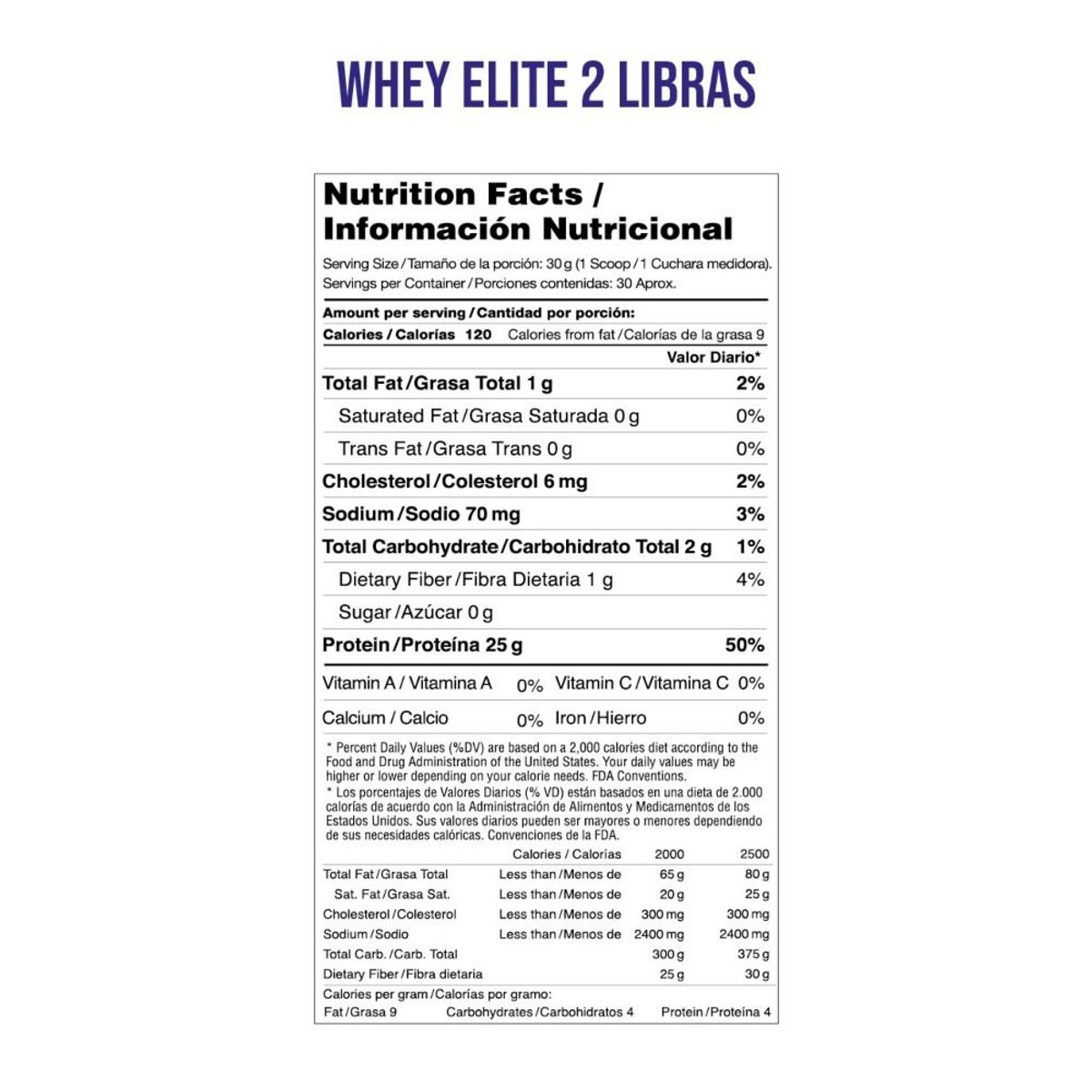 VITANAS - 100% Whey Elite 2 libras Vitanas - Proteina Limpia