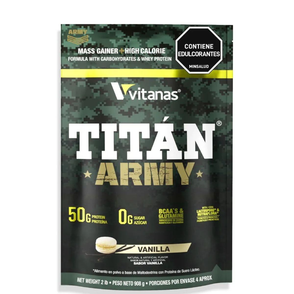 VITANAS - Titan Army Proteina Hipercalorica 12 Libras Vitanas