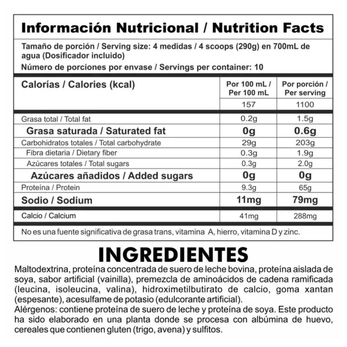 MEGAPLEX - Gainz 1100 calorias hmb & bcaas proteina hipercalorica 6.4lb