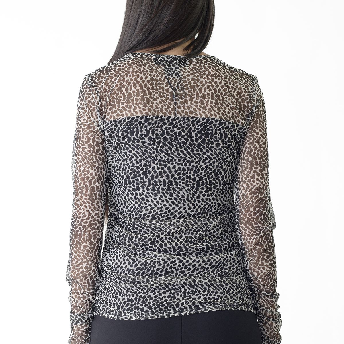 DKNY - Top Mesh Dkny Original Negro/Blanco Para Mujer