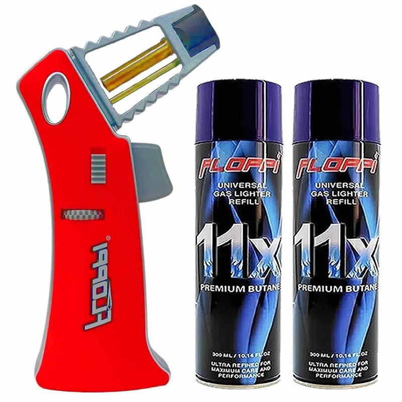 GENERICO - Soplete Flameador Antorcha Industrial + 2 Recarga Gas Butano