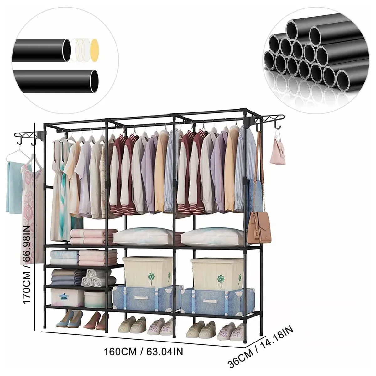 ONE PIXEL - Organizador De Metal Para Ropa Estante ONE PIXEL