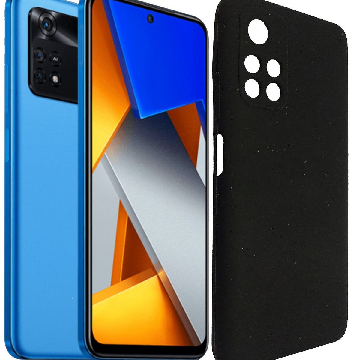 GENERICO - Funda Estuche Silicone Case Compatible Xiaomi Poco M4 Pro 5G Negro