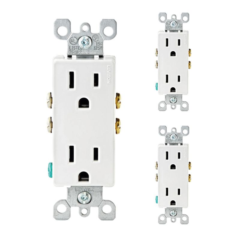 LEVITON - Tomacorriente Doble Leviton 5325-w Decora X 3 Unds