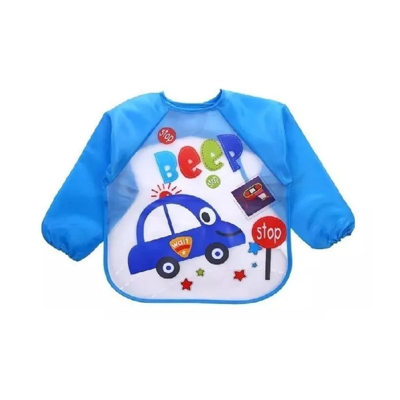KIDSHOP - Babero Delantal Bebés Y Niños Manga Larga Impermeables Carro