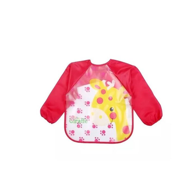 KIDSHOP - Babero Delantal Bebés Y Niños Manga Larga Impermeable Jirafa