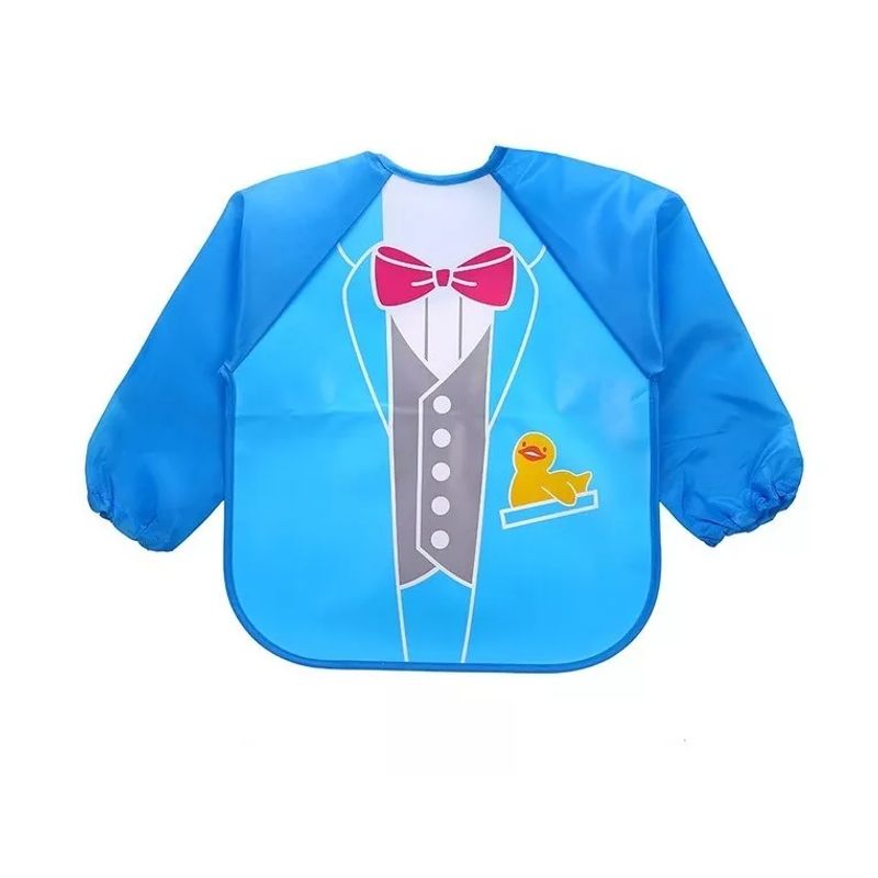 KIDSHOP - Babero Delantal Bebés Y Niños Manga Larga Impermeables Pato