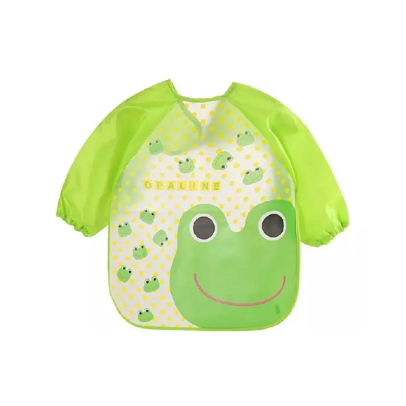 KIDSHOP - Babero Delantal Bebés Y Niños Manga Larga Impermeables Rana