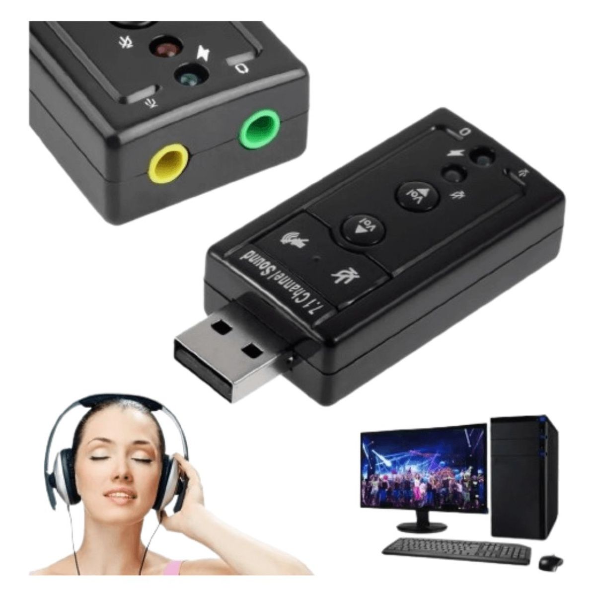 GENERICO - Tarjeta De Sonido Externa Usb 7.1 Adaptador Audio
