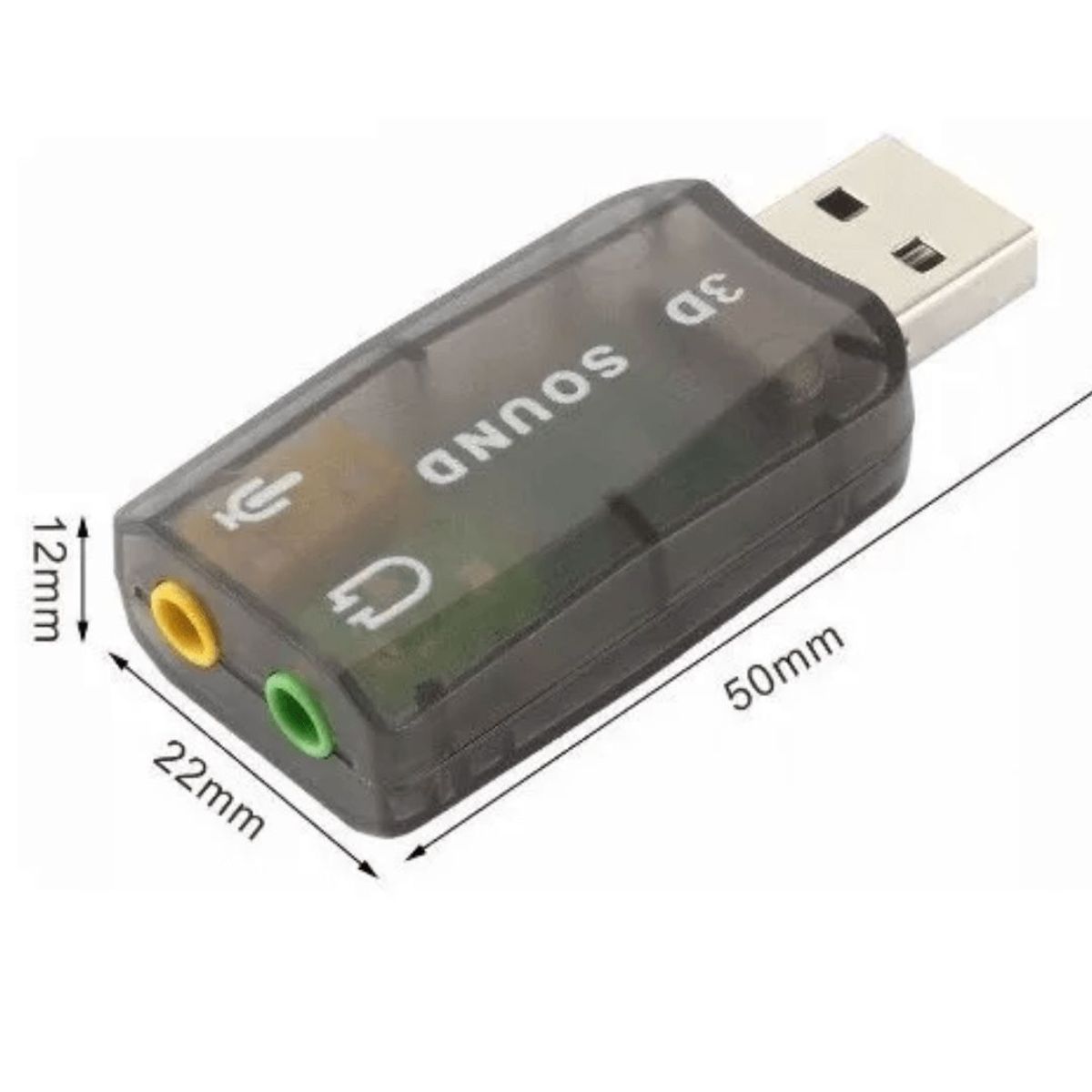 GENERICO - Tarjeta De Sonido Usb 51 Audifonos Y Microfono 35mm