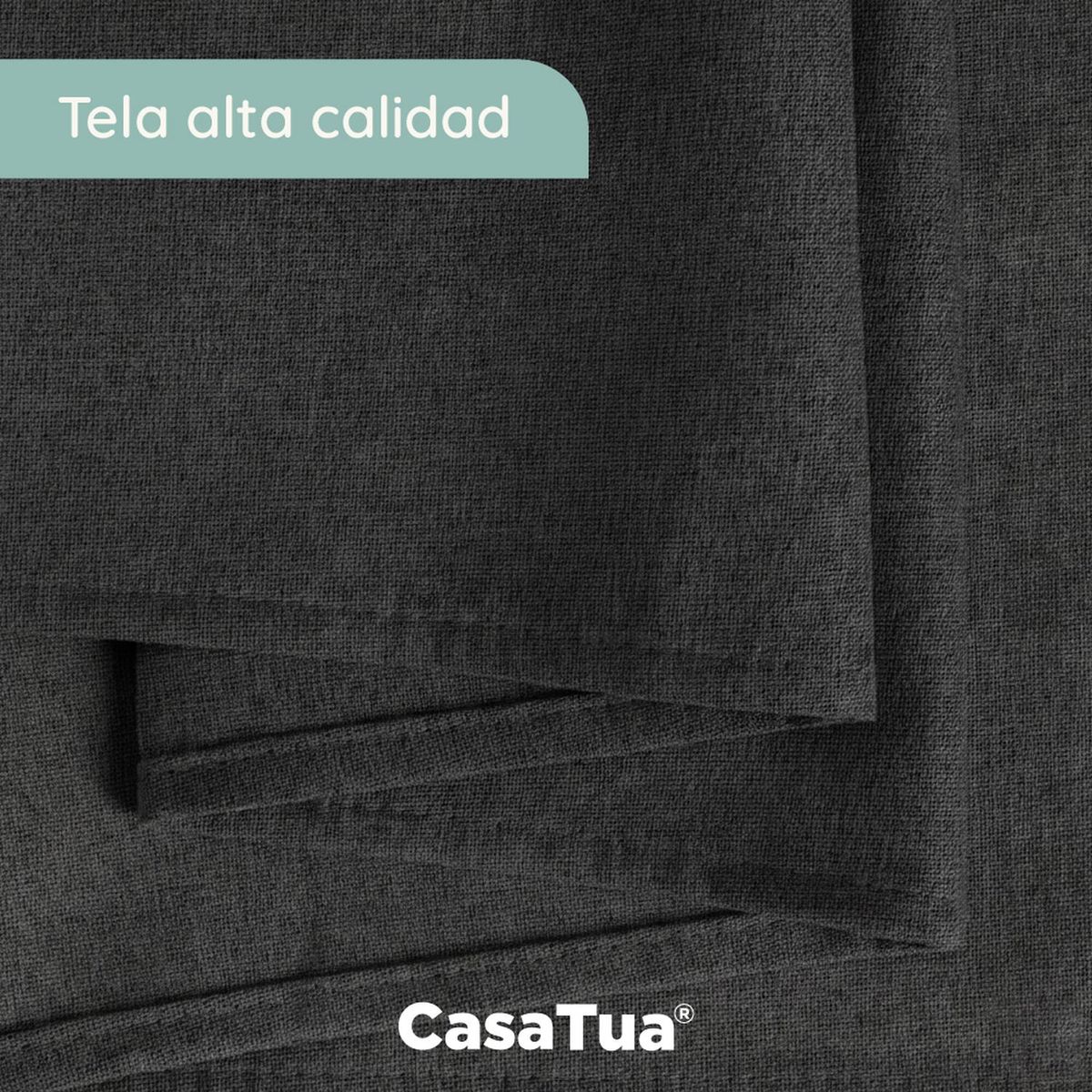 CASATUA - Cortinas Blackout 100% Casatua 2Paños 140x220 Lino Doble - Negro