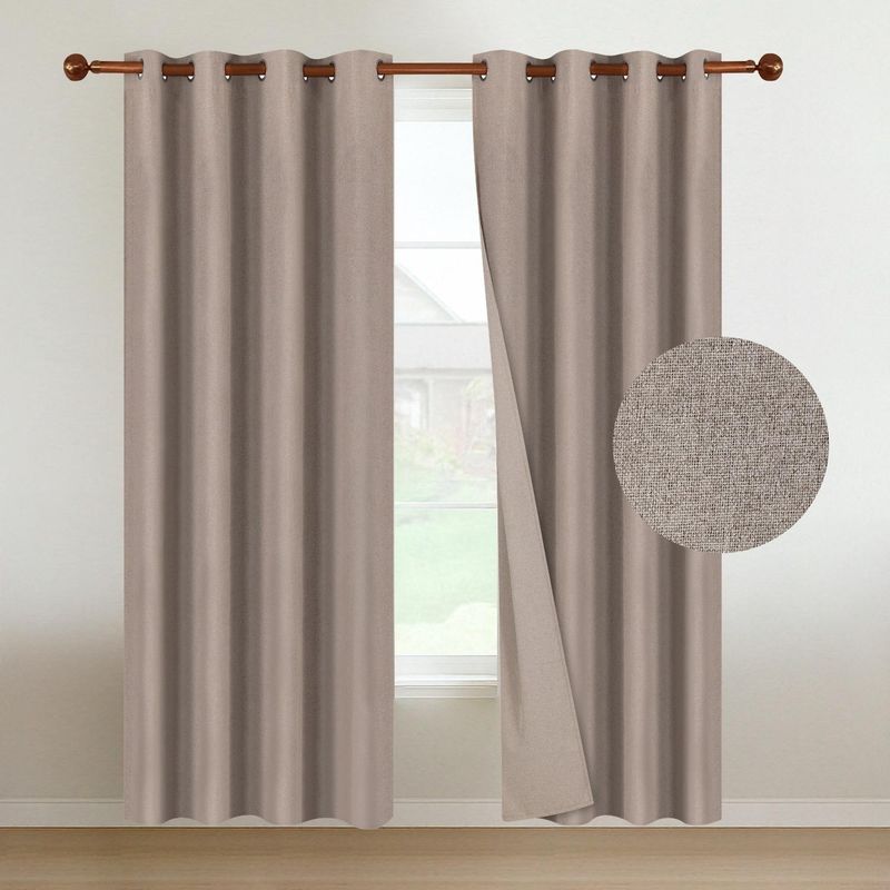 CASATUA - Cortinas Blackout 100% Casatua 2Paños 140x220 Lino Doble - Beige