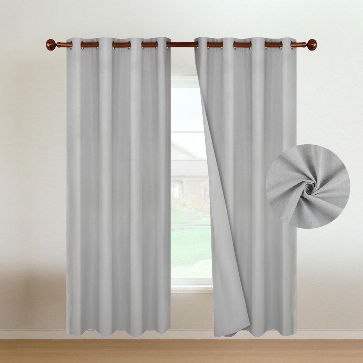 CASATUA - Cortinas Blackout 100% Casatua 2Paños 140x220 Lino Doble - Blanco