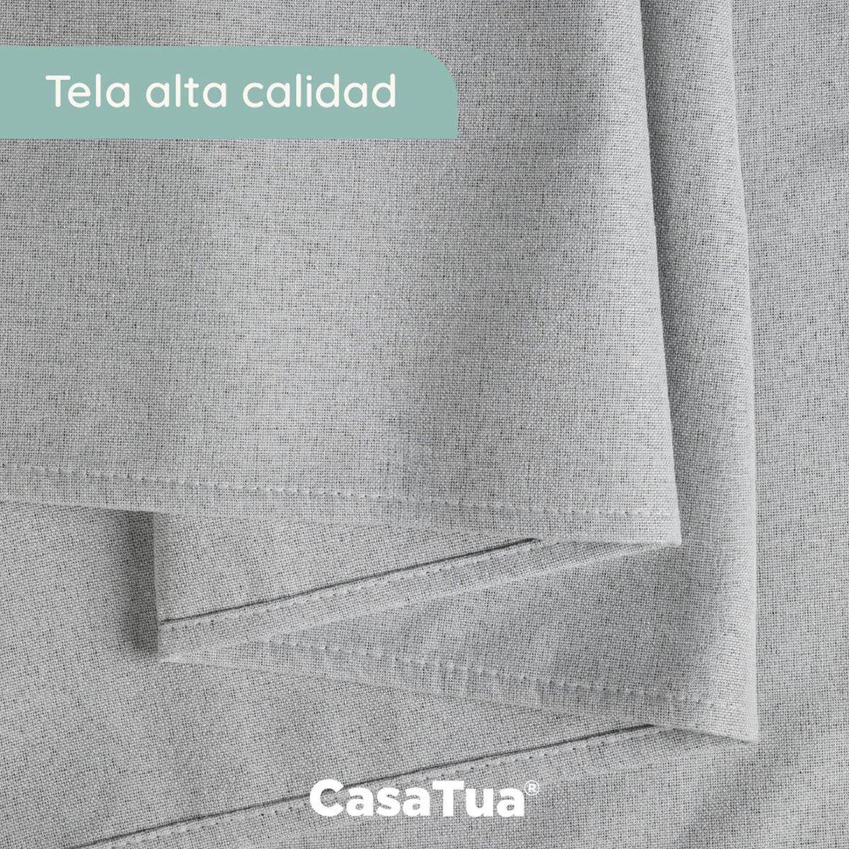 CASATUA - Cortinas Blackout 100% Casatua 2Paños 140x220 Lino Doble - Blanco
