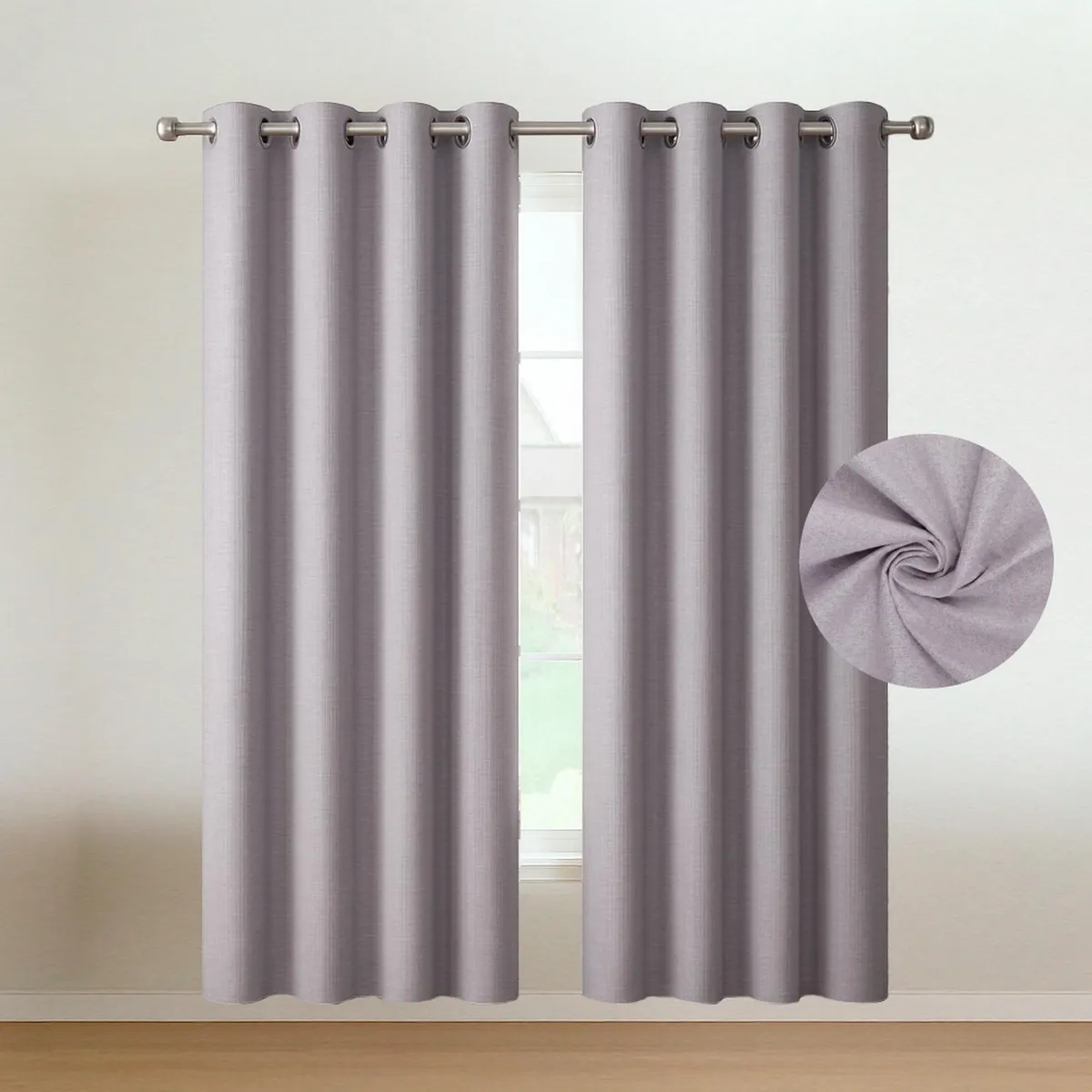 CASATUA - Cortinas Blackout 100% Casatua 2Paños 140x220 Lino Doble - Rosa