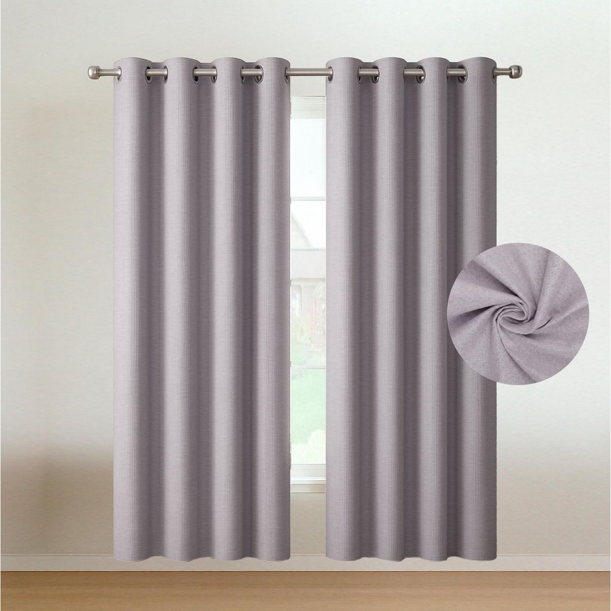 CASATUA - Cortinas Blackout 100% Casatua 2Paños 140x220 Lino Doble - Rosa
