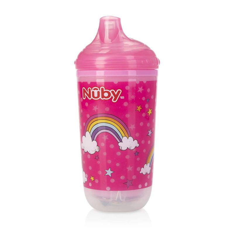 NUBY - Vaso Entrenador Antiderrame Bebe Con Luces Nuby 10 Oz Rosa