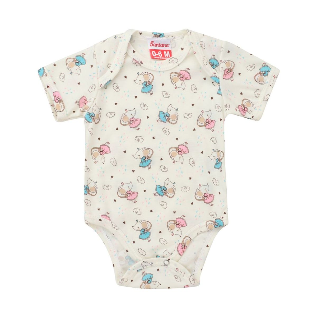 SANTANA - Body Estampado Bebé Manga Corta Niña Santana Petróleo