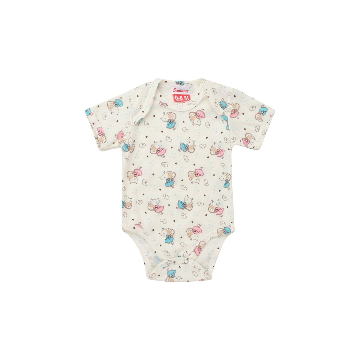 SANTANA - Body Estampado Bebé Manga Corta Niña Santana Petróleo