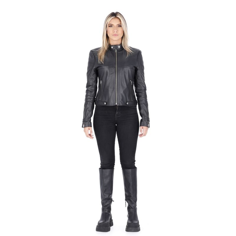 LA CHAQUETERIA - Chaqueta en Cuero Negro W33