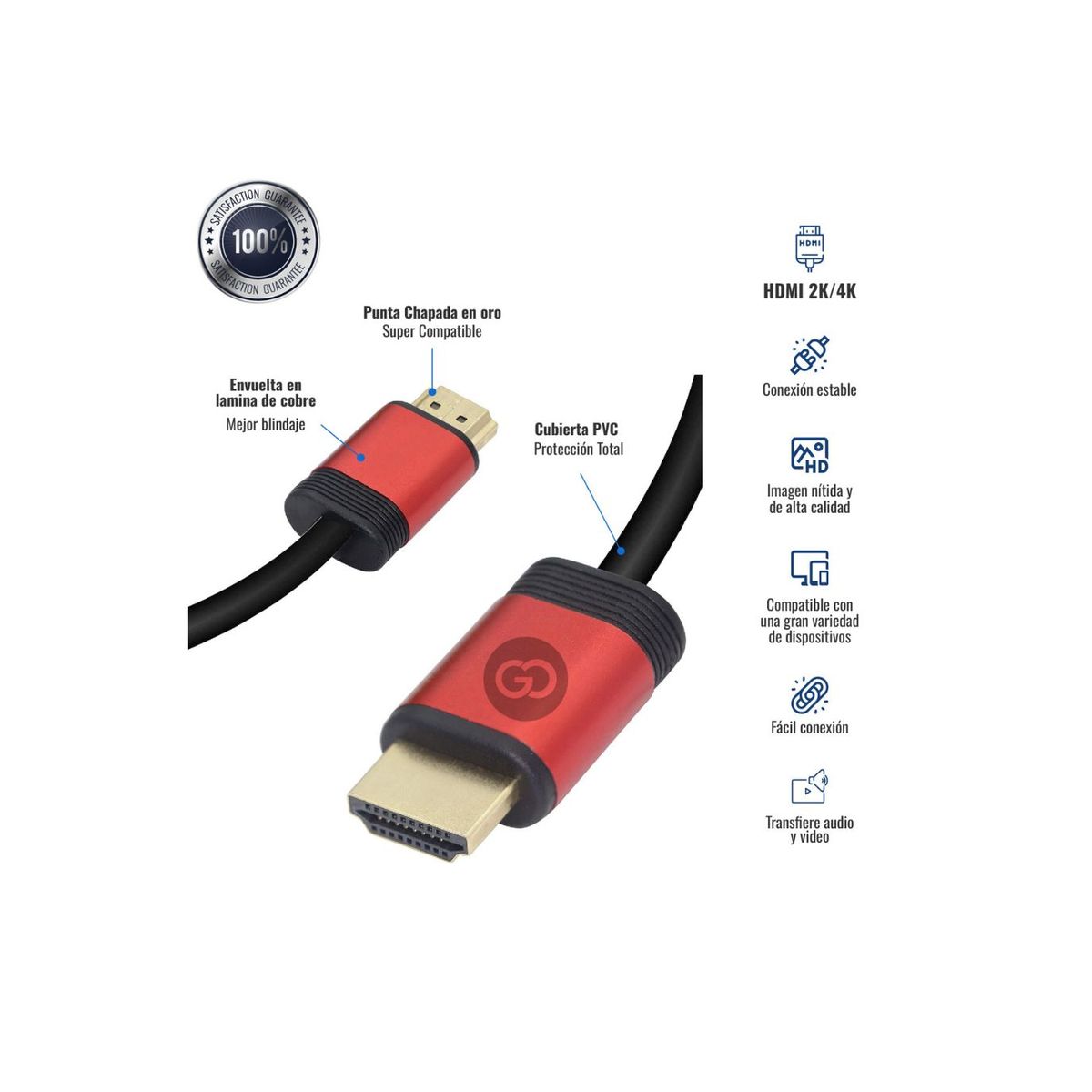 SHENGKE - Cable De Alta Definición Hdtv 4k Y 2k De 3 Metros Hdmi