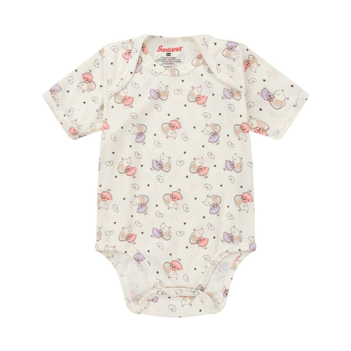 SANTANA - Body Estampado Bebé Manga Corta Niña Santana Carmesí