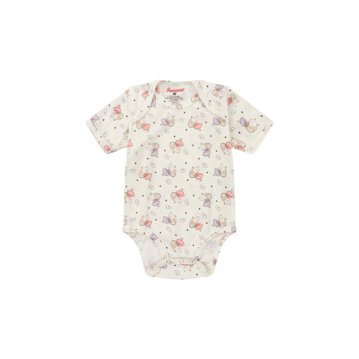 SANTANA - Body Estampado Bebé Manga Corta Niña Santana Carmesí