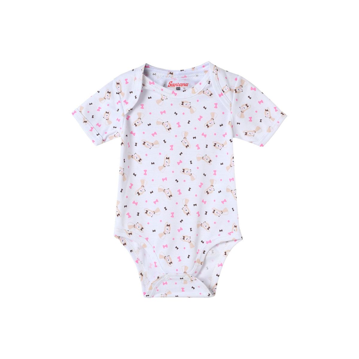 SANTANA - Body Estampado Bebé Manga Corta Niña Santana Ocre Claro