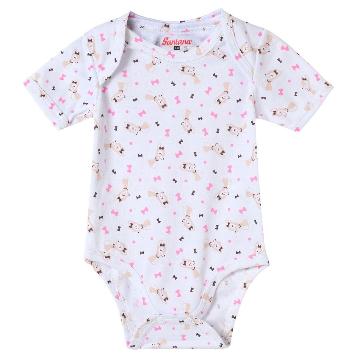 SANTANA - Body Estampado Bebé Manga Corta Niña Santana Ocre Claro