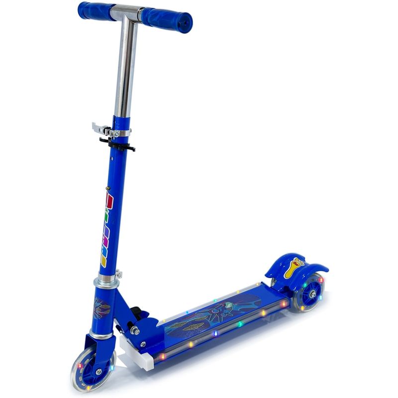 BEBESUNITA - Monopatin Scooter Patineta Niños Con Musica Luces Led - Azul