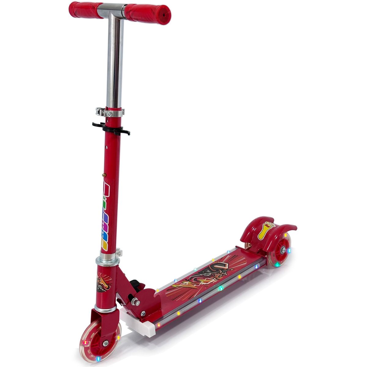 BEBESUNITA - Scooter Patineta Monopatin Niños Musica y Luces Led - Rojo