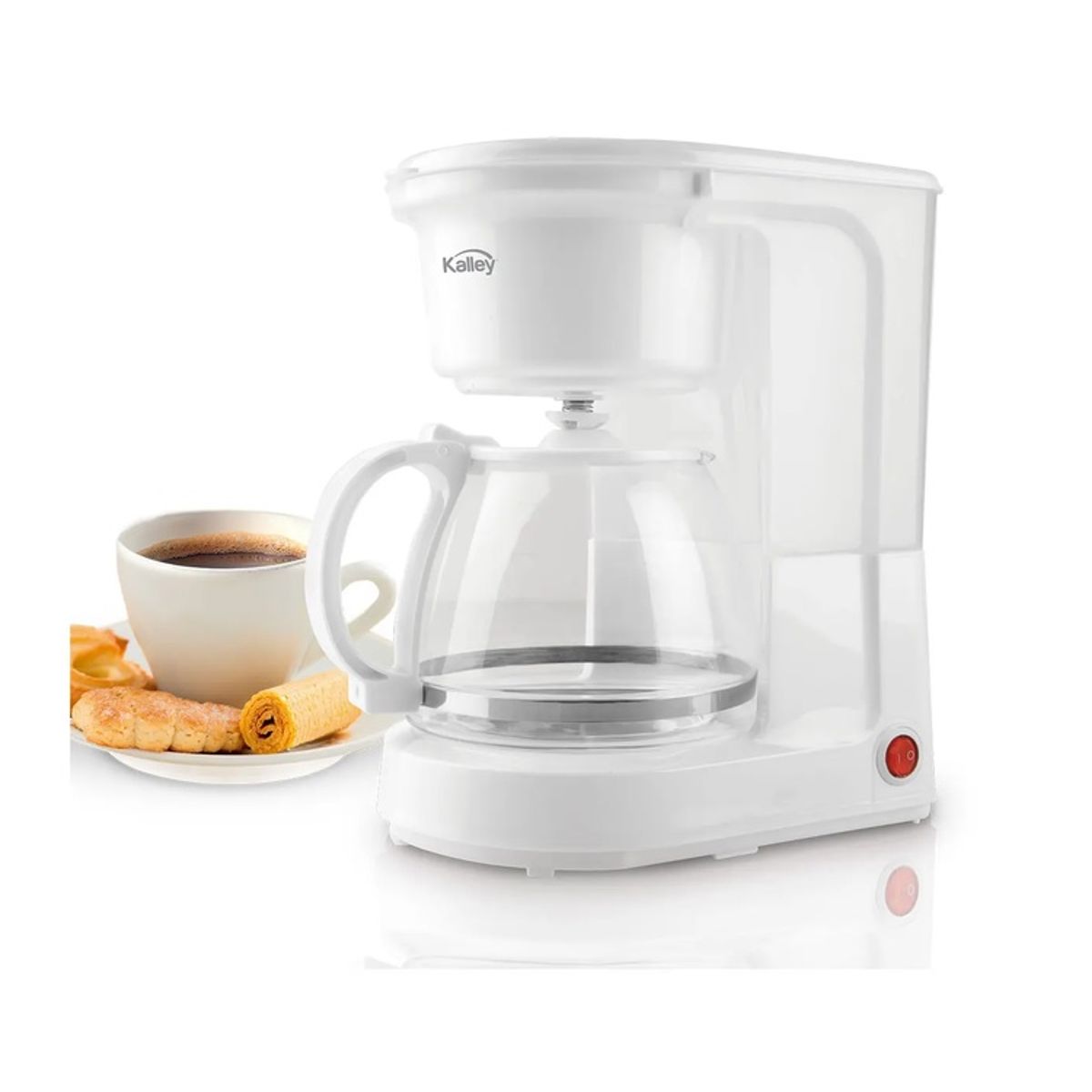 KALLEY - Cafetera KALLEY 8 tazas K-CM100K Blanco