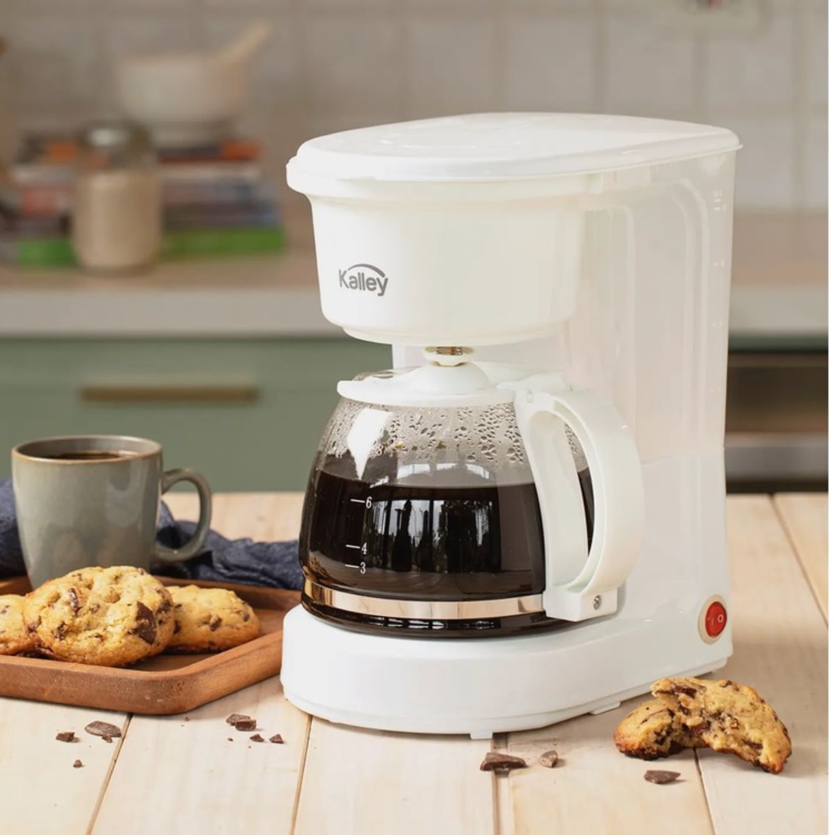 KALLEY - Cafetera KALLEY 8 tazas K-CM100K Blanco