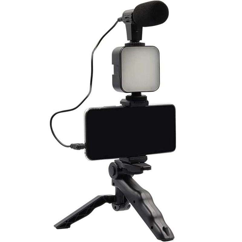 GENERICO - Estabilizador Soporte Celular Luz Led Micrófono + Control