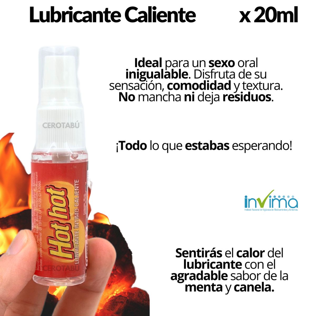 FLAVOR SEX - Lubricante Sensación Caliente Comestible Oral 20ml