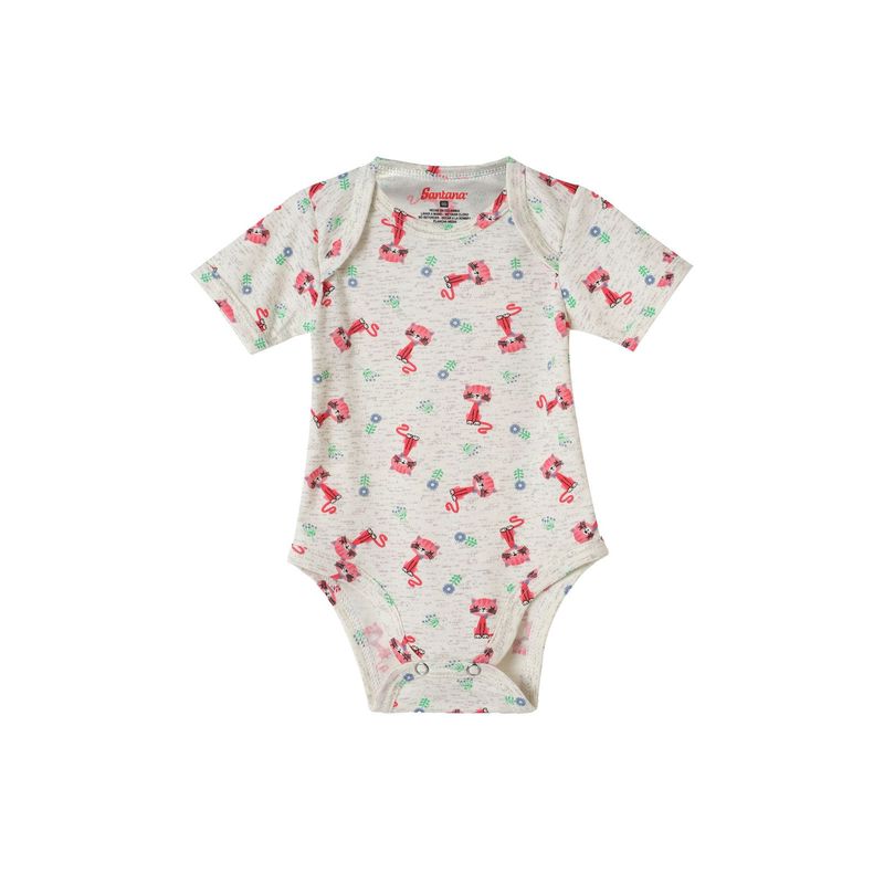 SANTANA - Body Estampado Bebé Manga Corta Niña Santana Coral_.