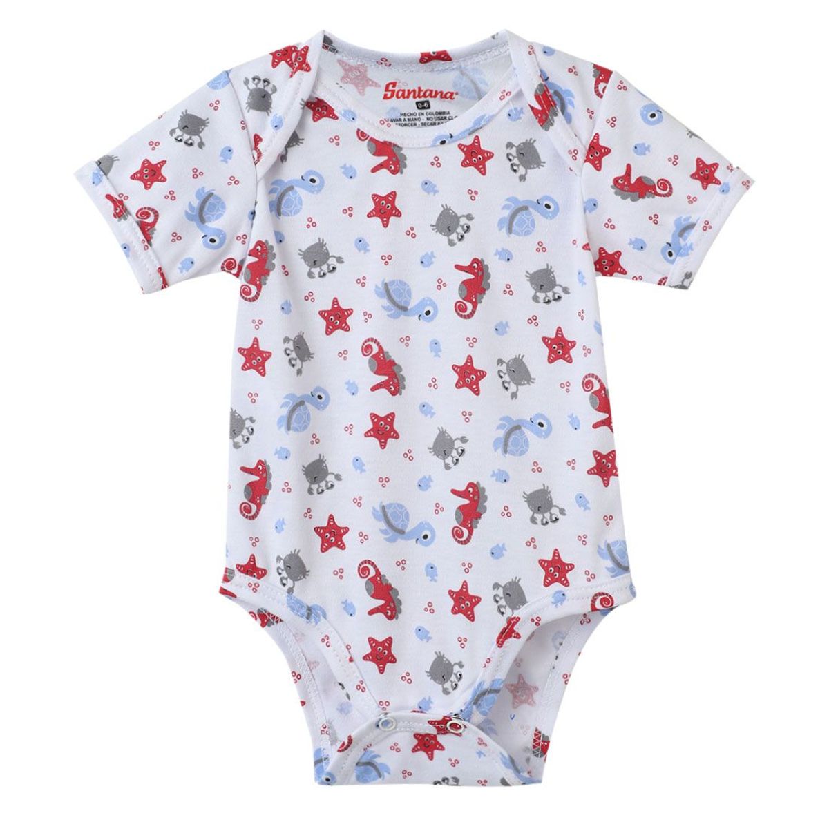SANTANA - Body Bebé Manga Corta Niño Rojo Medio