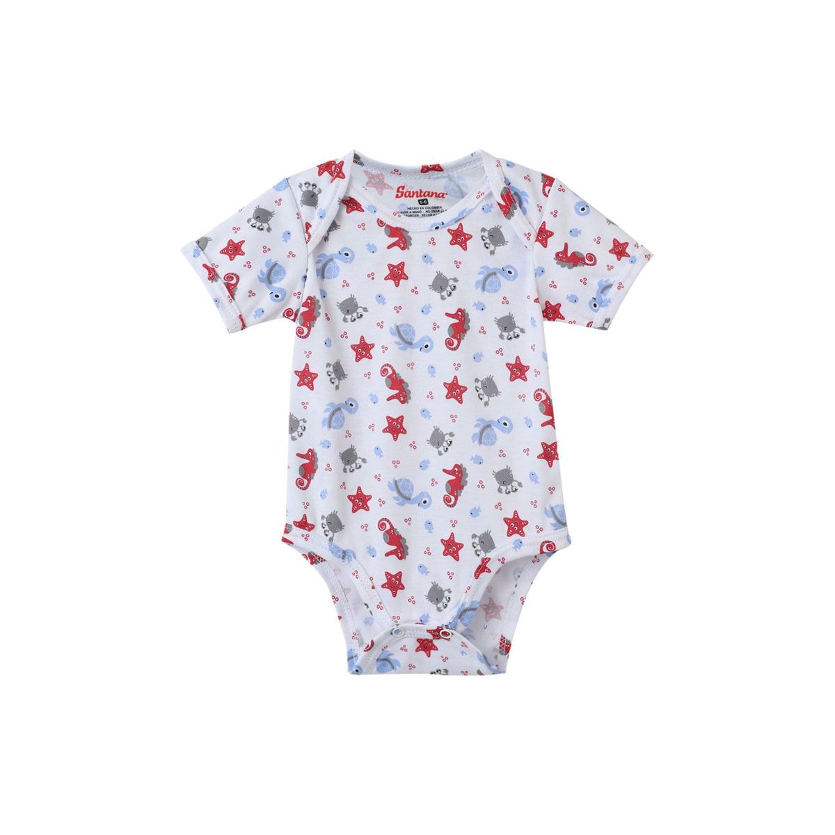 SANTANA - Body Bebé Manga Corta Niño Rojo Medio
