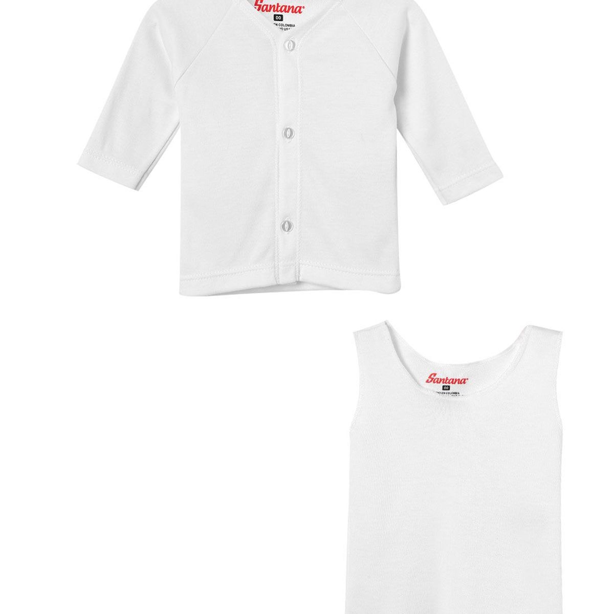 SANTANA - Juego Camiseta Manga Larga + Esqueleto Bebé Santana Blanco