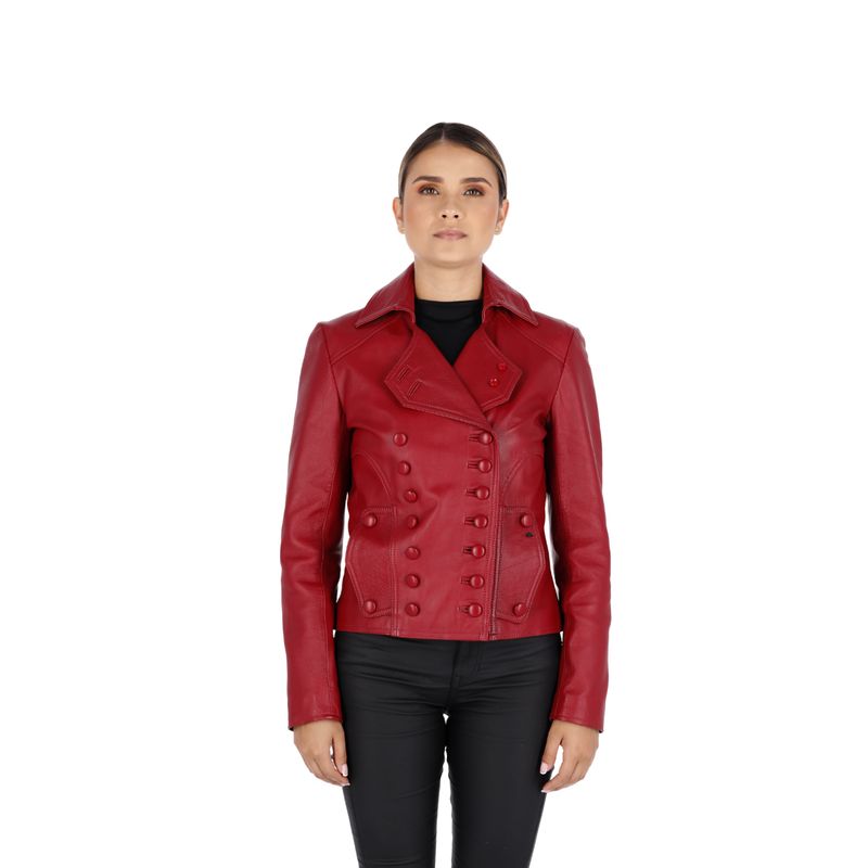 LA CHAQUETERIA - Chaqueta en cuero Rojo Africa