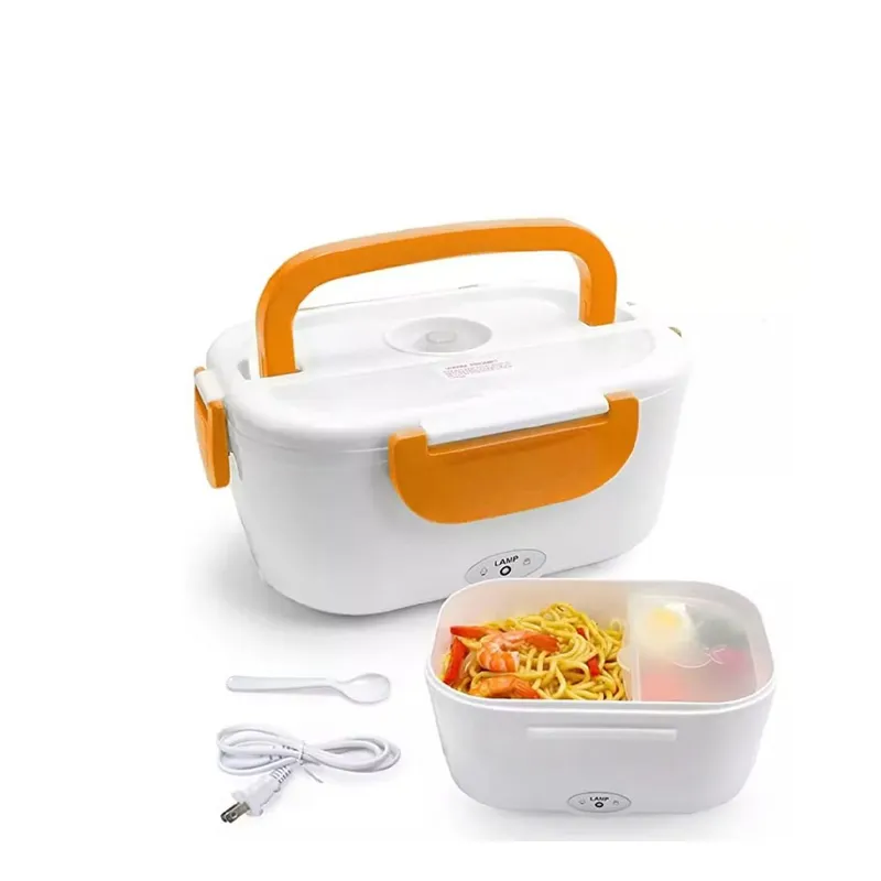 SKY - Lonchera Porta Comida Electrica Practica Segura + Cuchara Color Blanco.