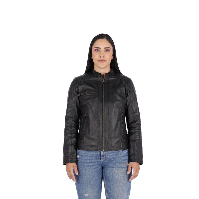 LA CHAQUETERIA - Chaqueta en Cuero Negro W103