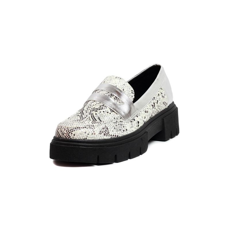 BALLERINA - Ballerinas Mocasín Abbi Gris Plata