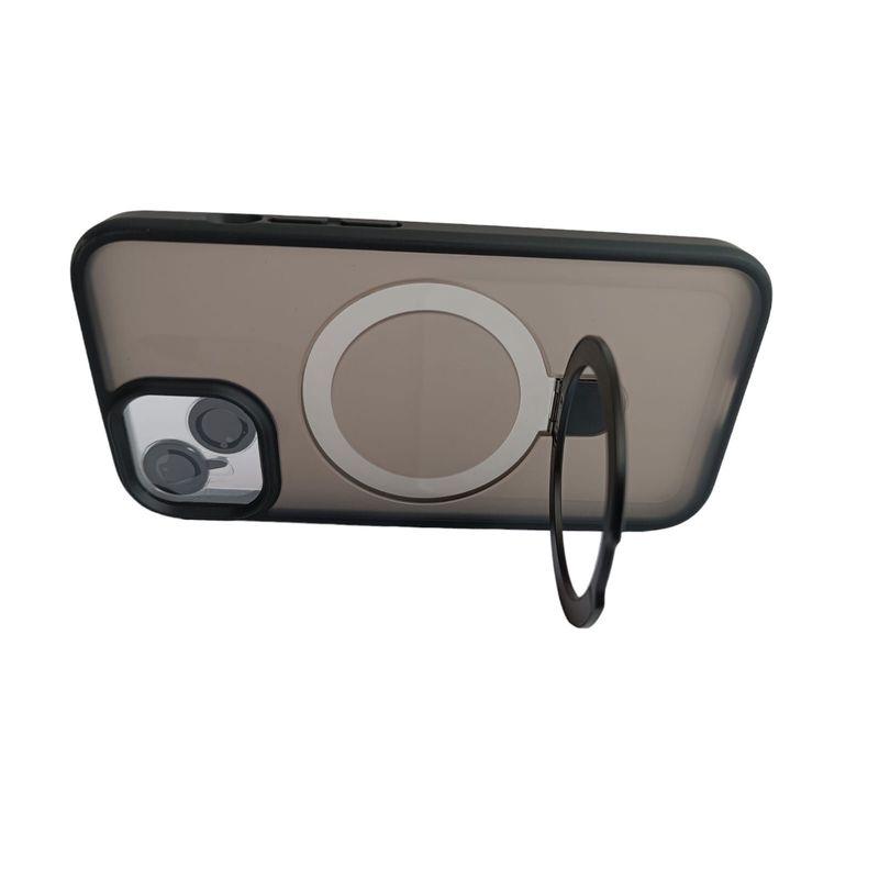 PYX - Estuche Compatible iPhone 15 Magsafe Con Soporte Y Kit De Cámara Negro