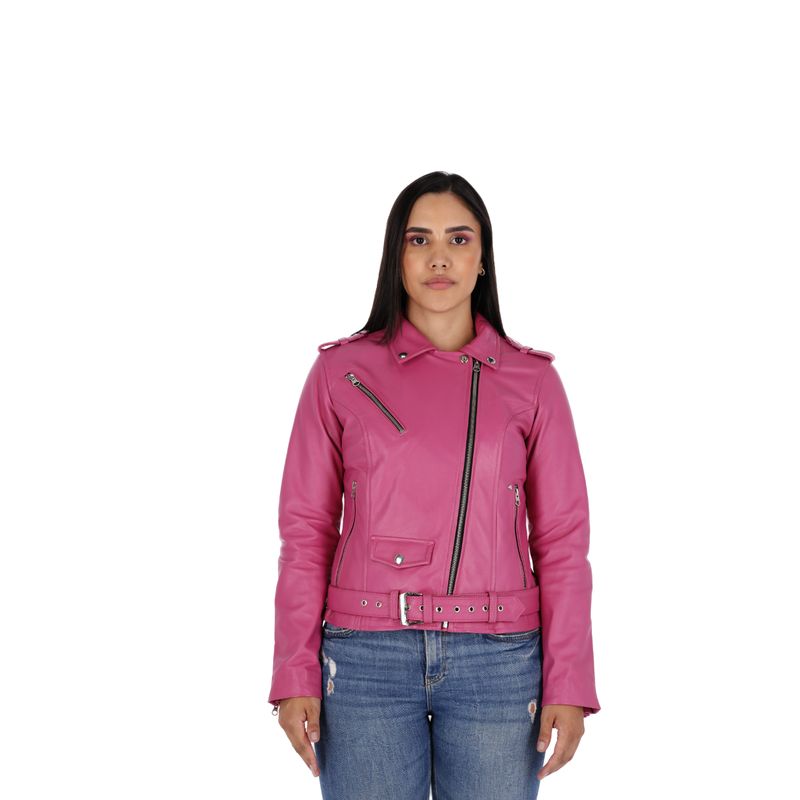 LA CHAQUETERIA - Chaqueta en Cuero Fucsia W48