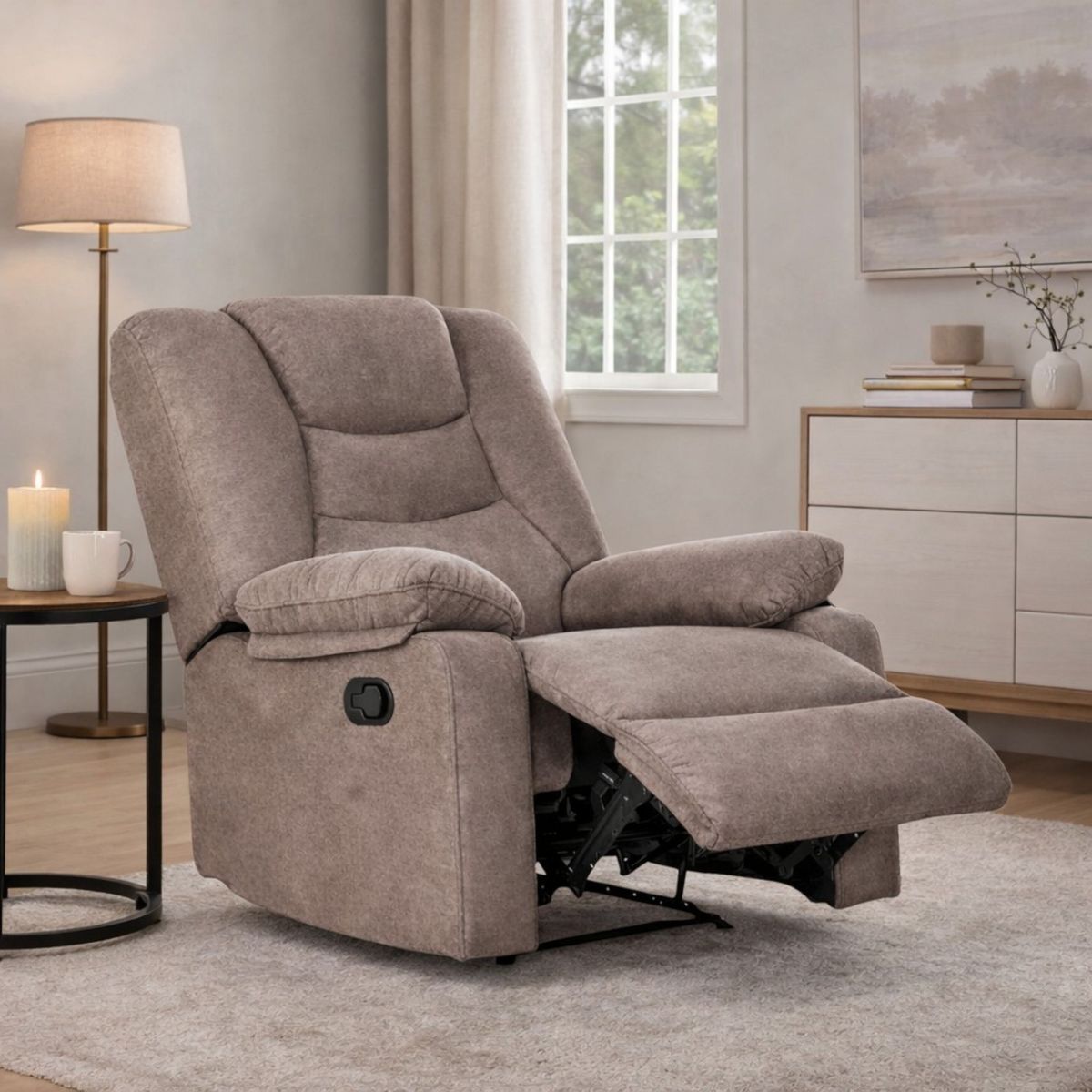 MUEBLES FIOTTI - silla reclinable 1 puesto Beige Kalerin Premium