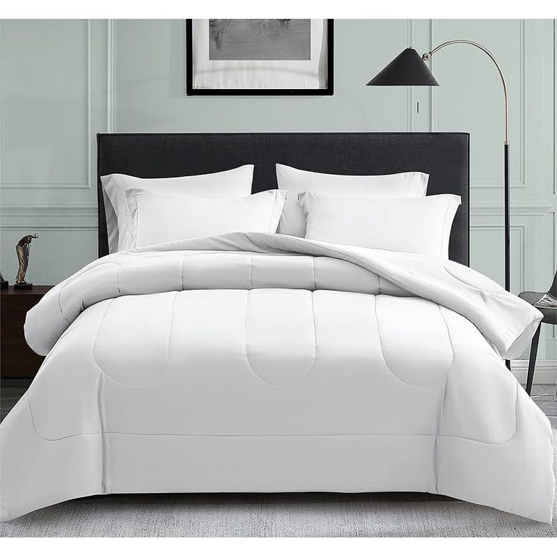 GENERICO - Plumón Edredon Blanco Polialgodón King Size 5 piezas