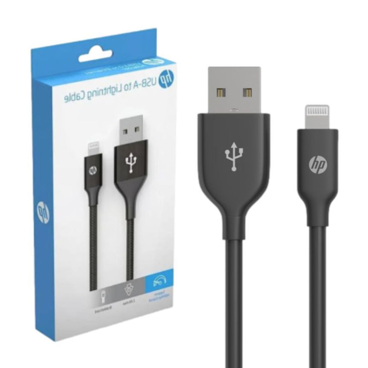 HP - Cable Cargador IPhone USB-A Lightning MFI 2.4A DHC-MF101 - 1 Metro HP